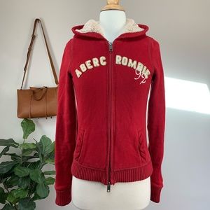 Abercrombie & Fitch Faux Fur full zip up hoodie